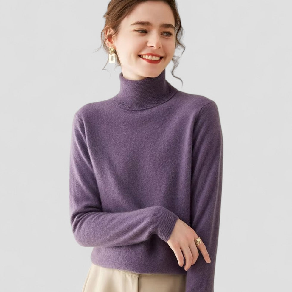 Pull col roulé en cachemire pour femme