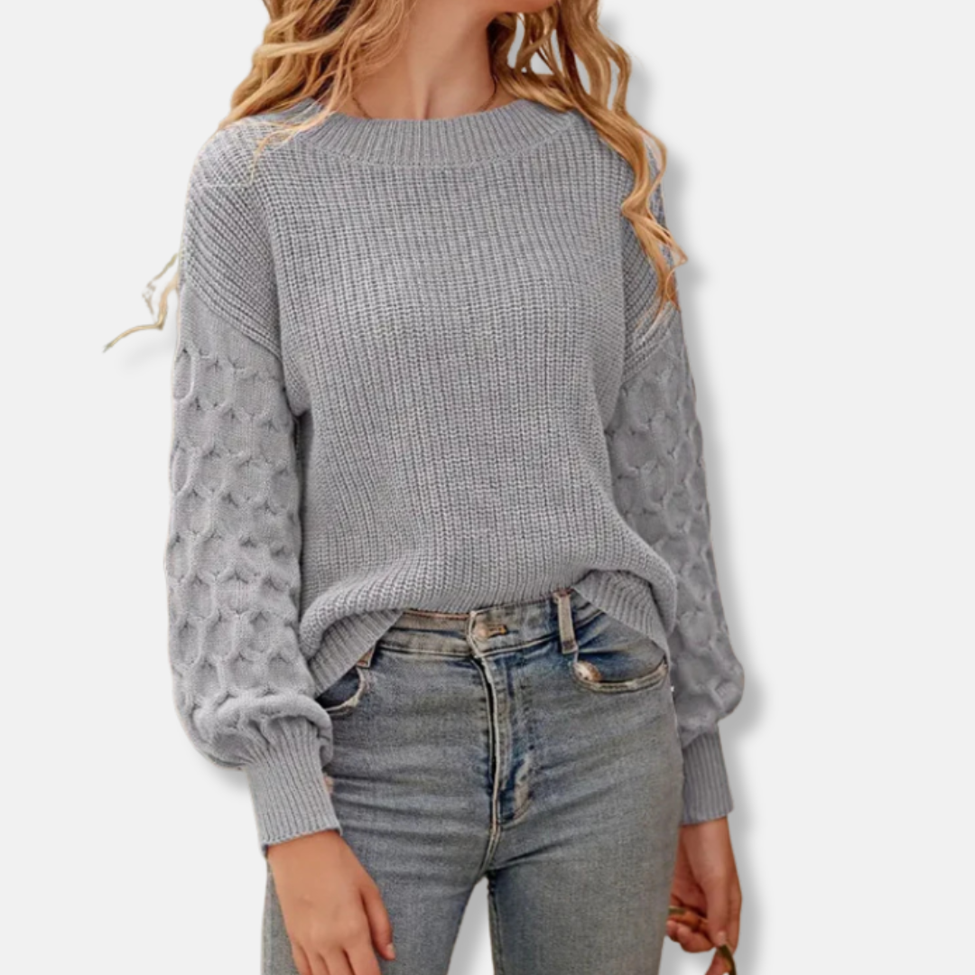 Pull côtelé texturé pour femme