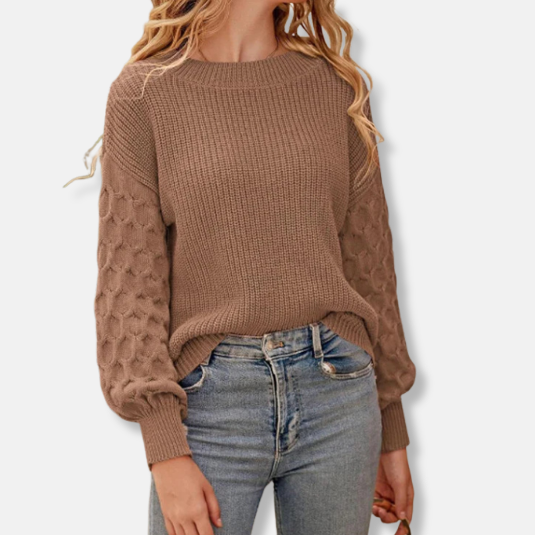 Pull côtelé texturé pour femme