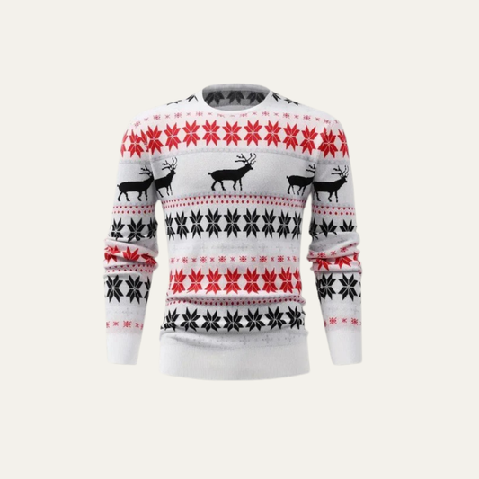 Pull de Noël classique en maille à motif renne pour homme