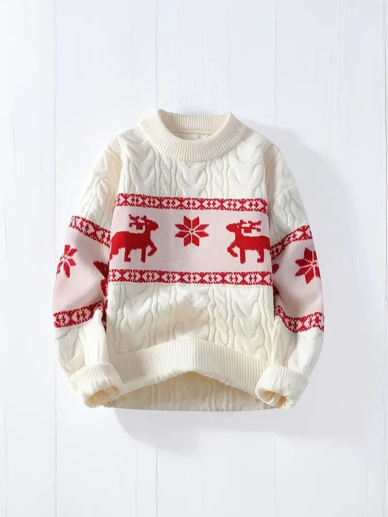 Pull de Noël en maille torsadée pour homme
