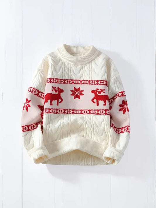 Pull de Noël en maille torsadée pour homme