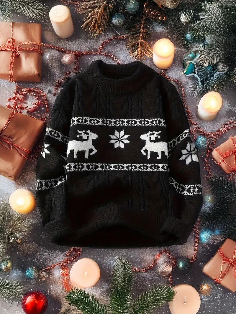 Pull de Noël en maille torsadée pour homme