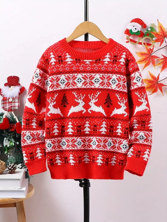 Pull de Noël nordique pour homme avec motif de rennes