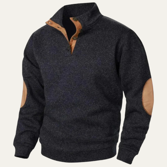 Pull décontracté à col montant pour homme