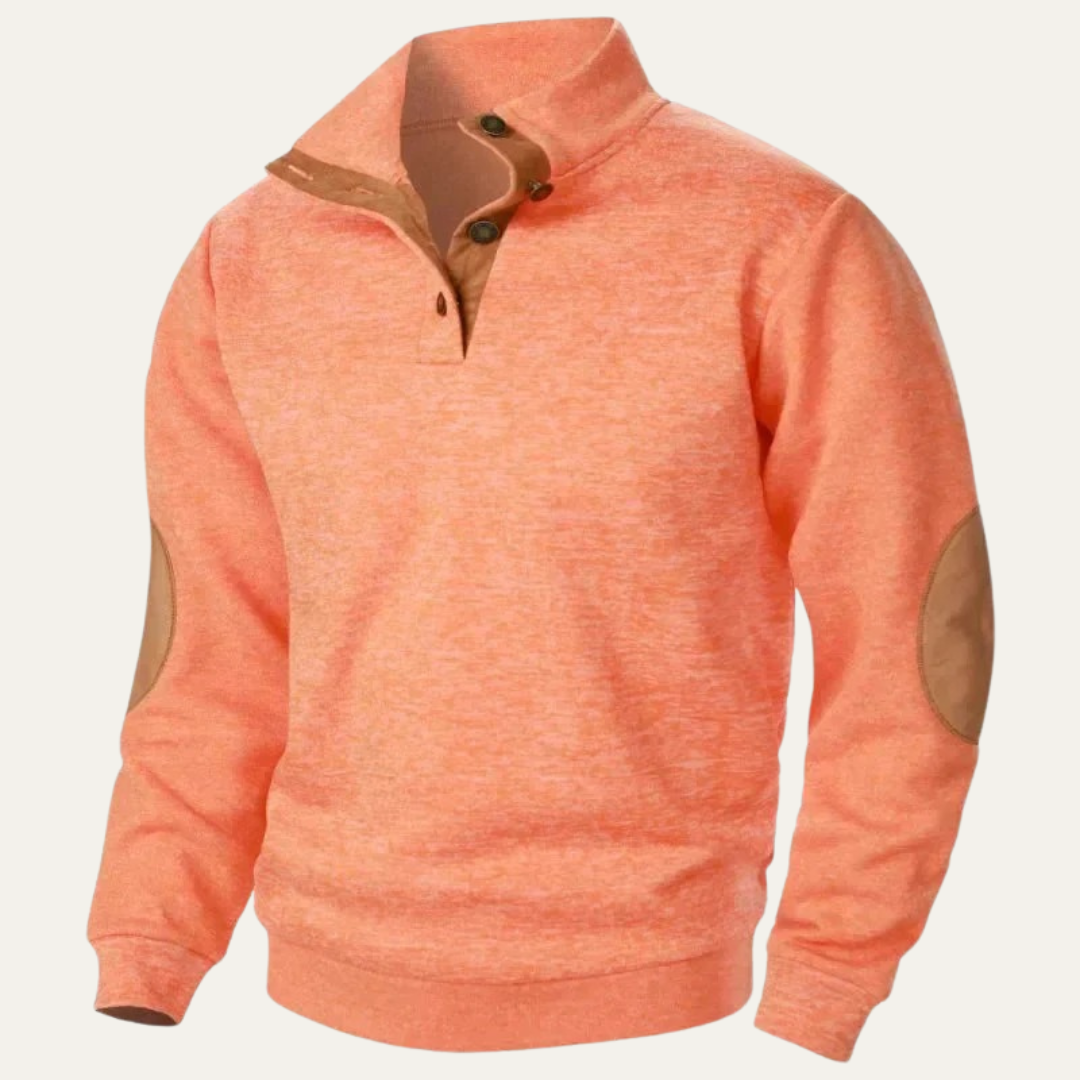 Pull décontracté à col montant pour homme