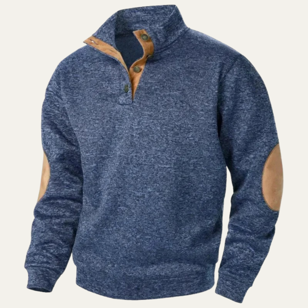 Pull décontracté à col montant pour homme