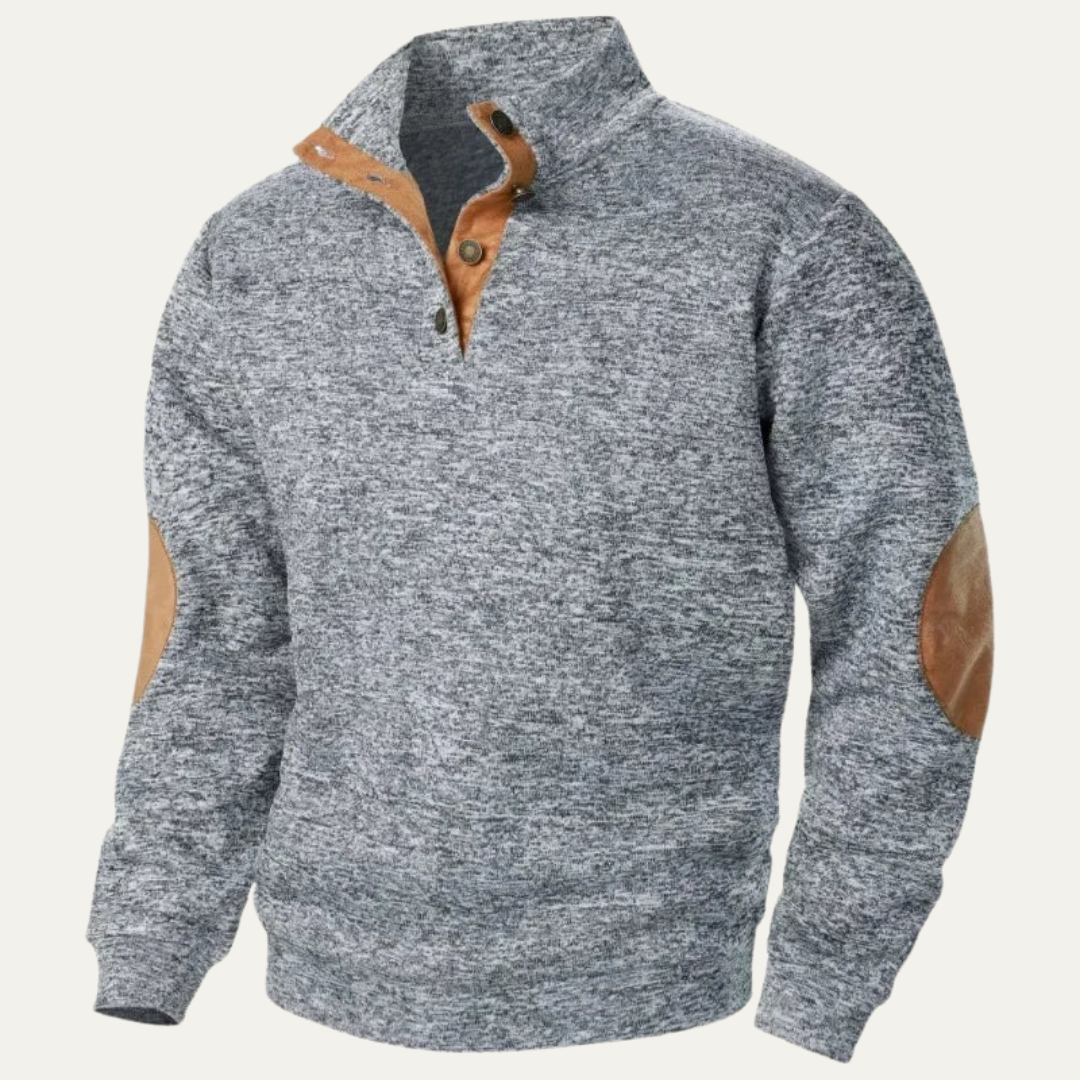 Pull décontracté à col montant pour homme