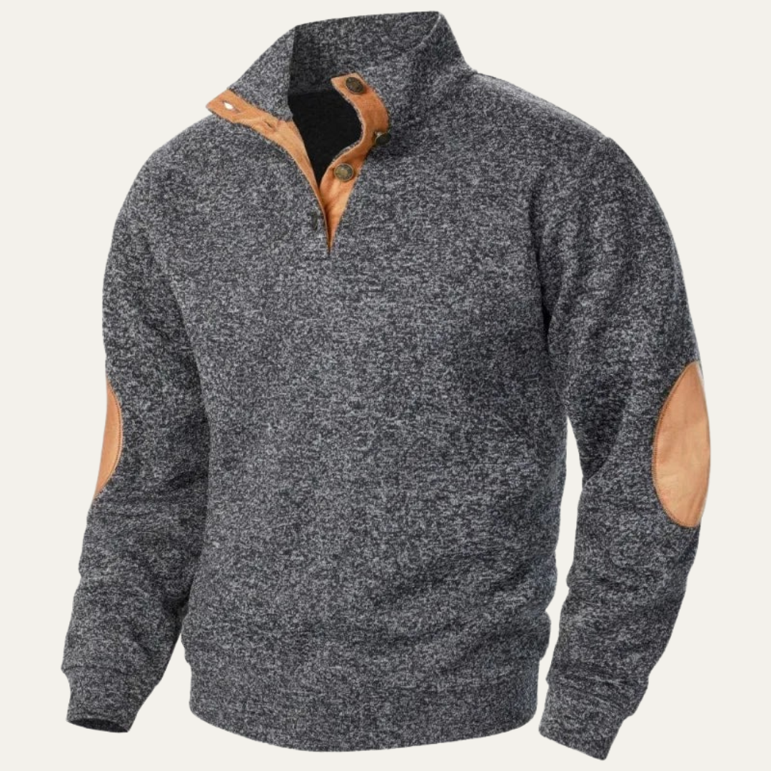 Pull décontracté à col montant pour homme