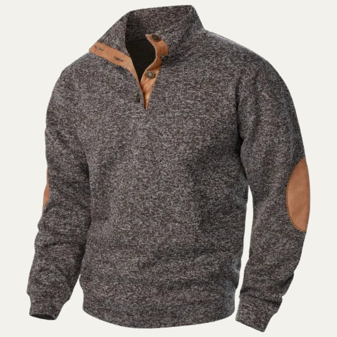 Pull décontracté à col montant pour homme