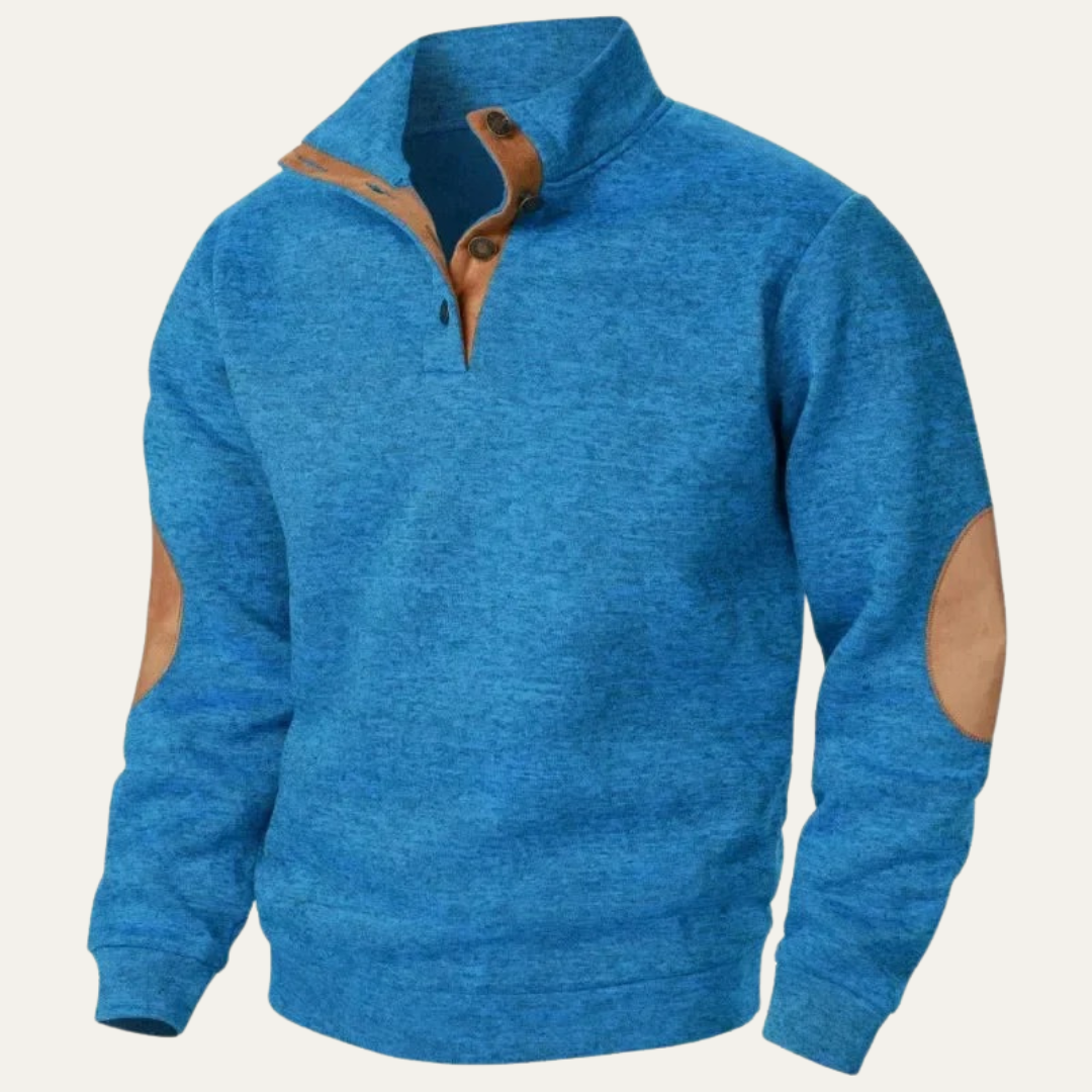 Pull décontracté à col montant pour homme