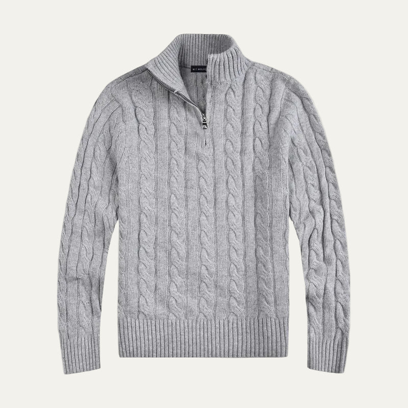 Pull décontracté en maille torsadée pour homme