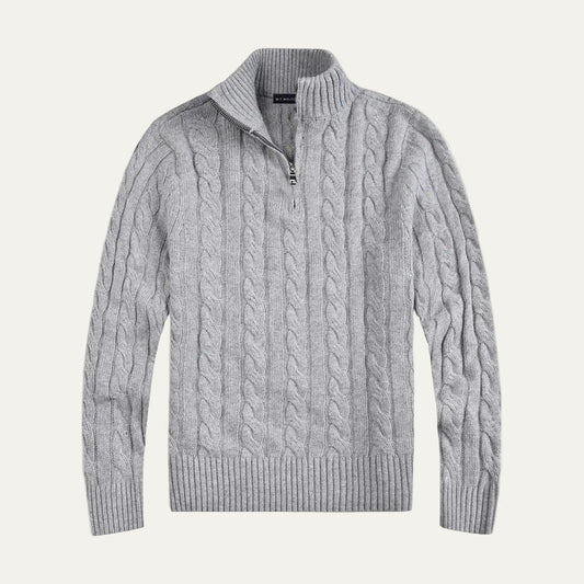 Pull décontracté en maille torsadée pour homme