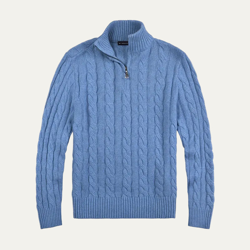 Pull décontracté en maille torsadée pour homme