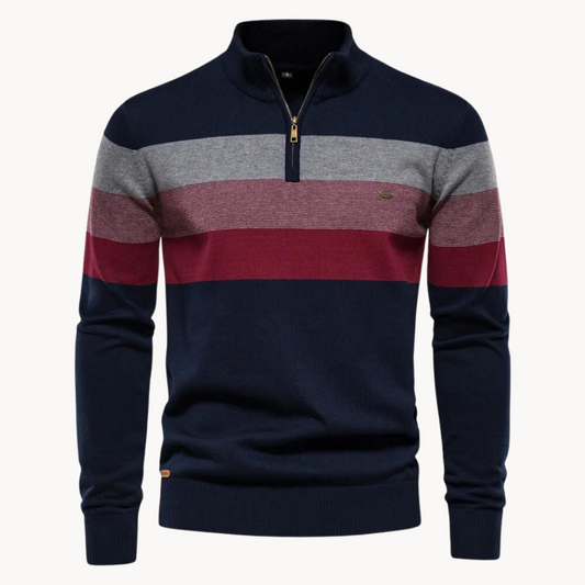 Pull demi-zip color-block pour homme