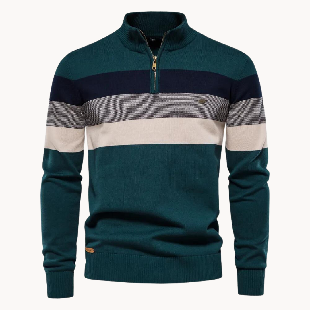 Pull demi-zip color-block pour homme