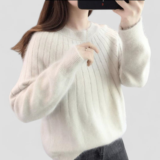 Pull doublé uni et confortable pour femme