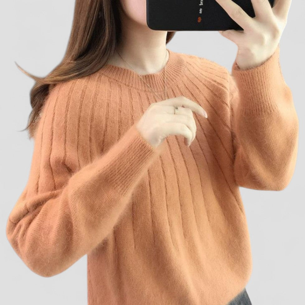 Pull doublé uni et confortable pour femme