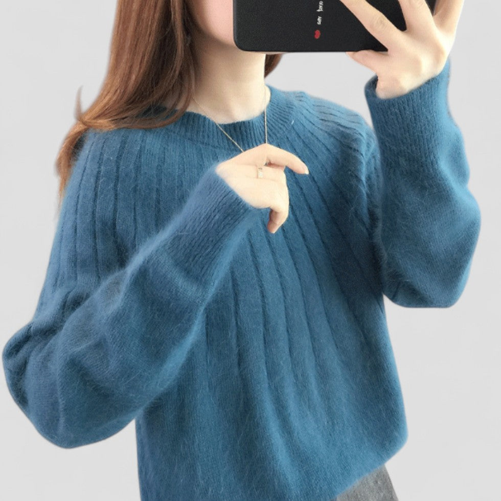 Pull doublé uni et confortable pour femme