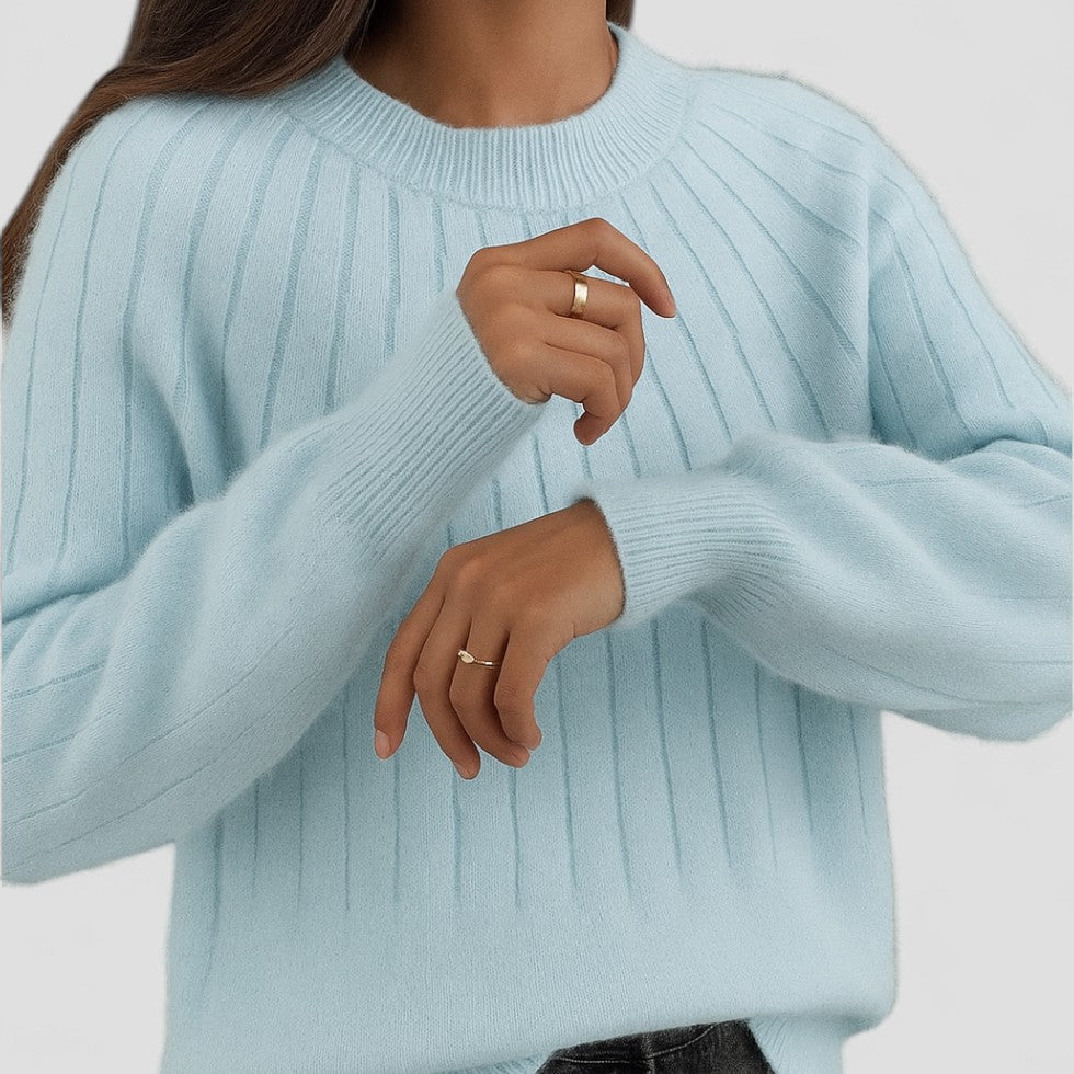 Pull doublé uni et confortable pour femme