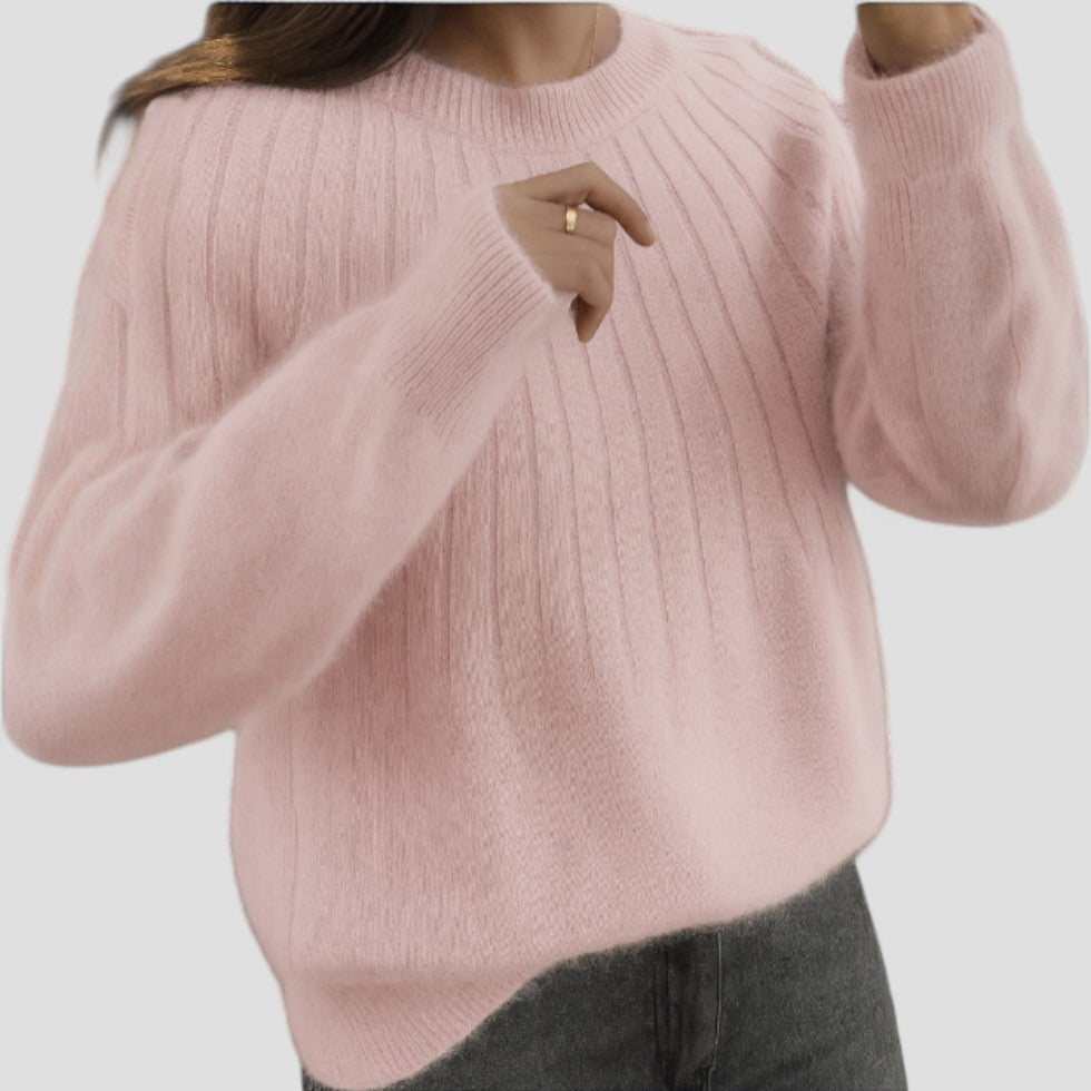 Pull doublé uni et confortable pour femme