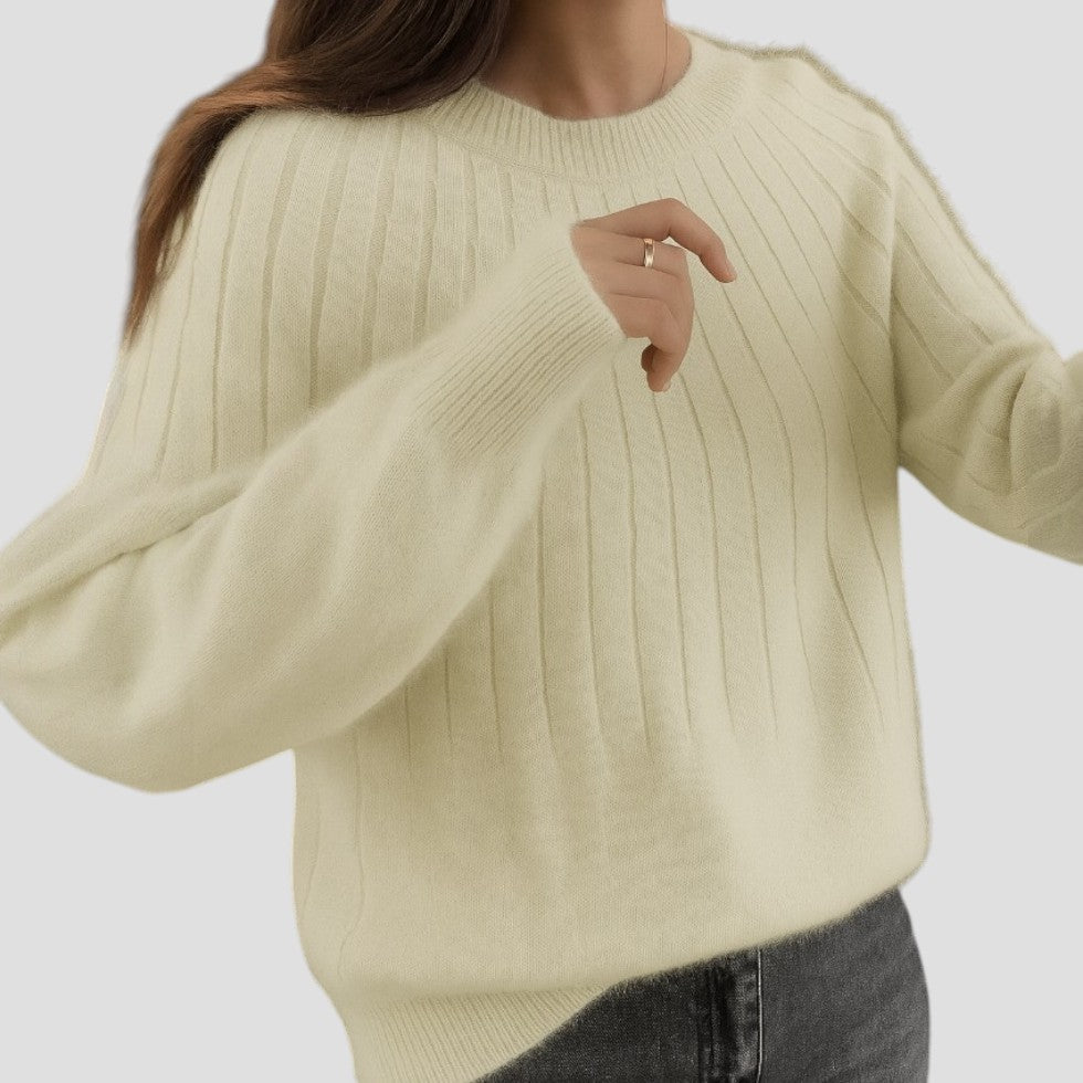 Pull doublé uni et confortable pour femme