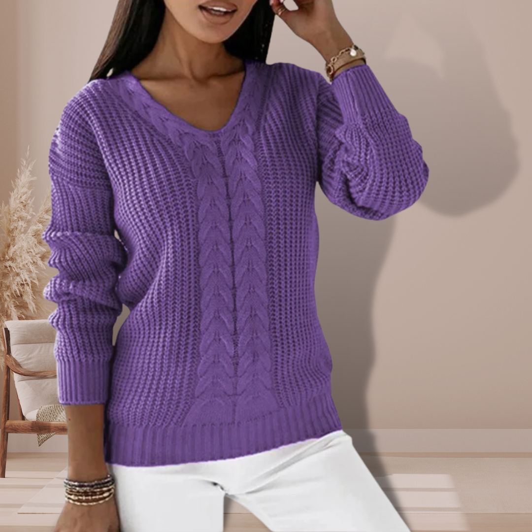 Pull élégant à col en V pour femme
