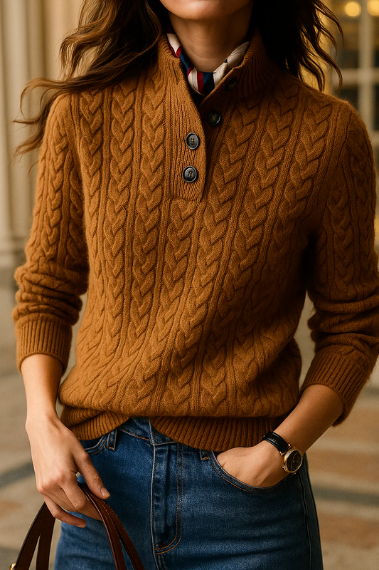 Pull en cachemire à col montant pour femme