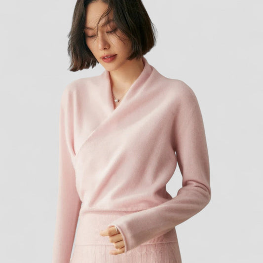 Pull en cachemire croisé pour femme