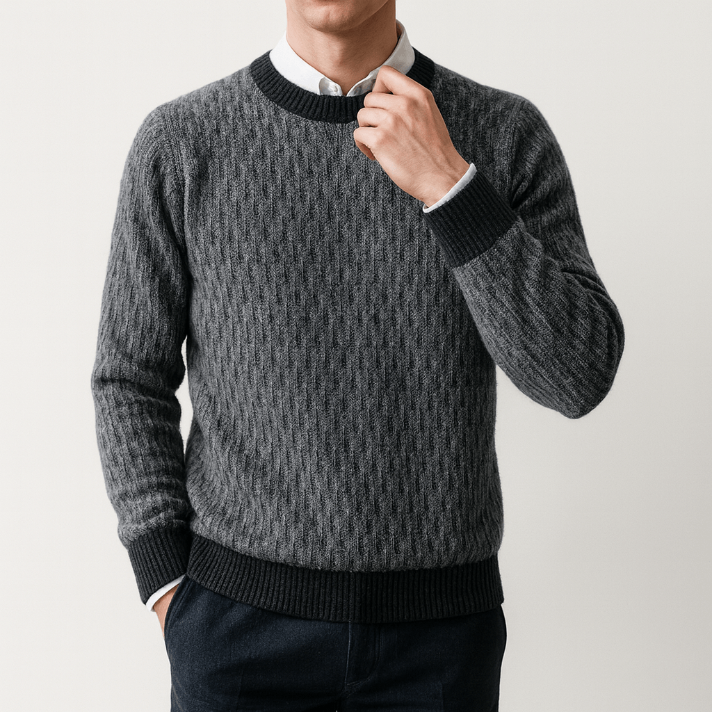 Pull en laine jacquard pour homme