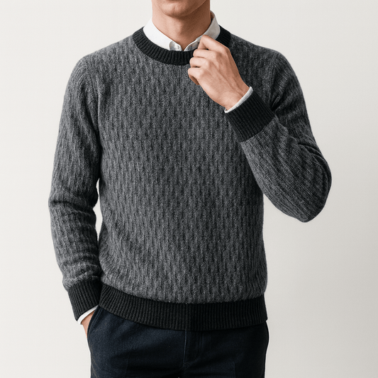 Pull en laine jacquard pour homme