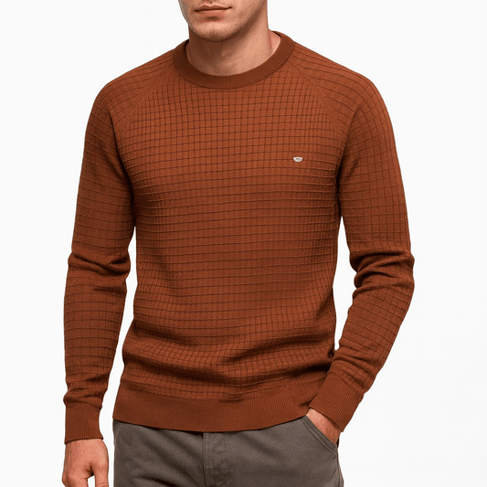 Pull en maille à carreaux classique pour homme
