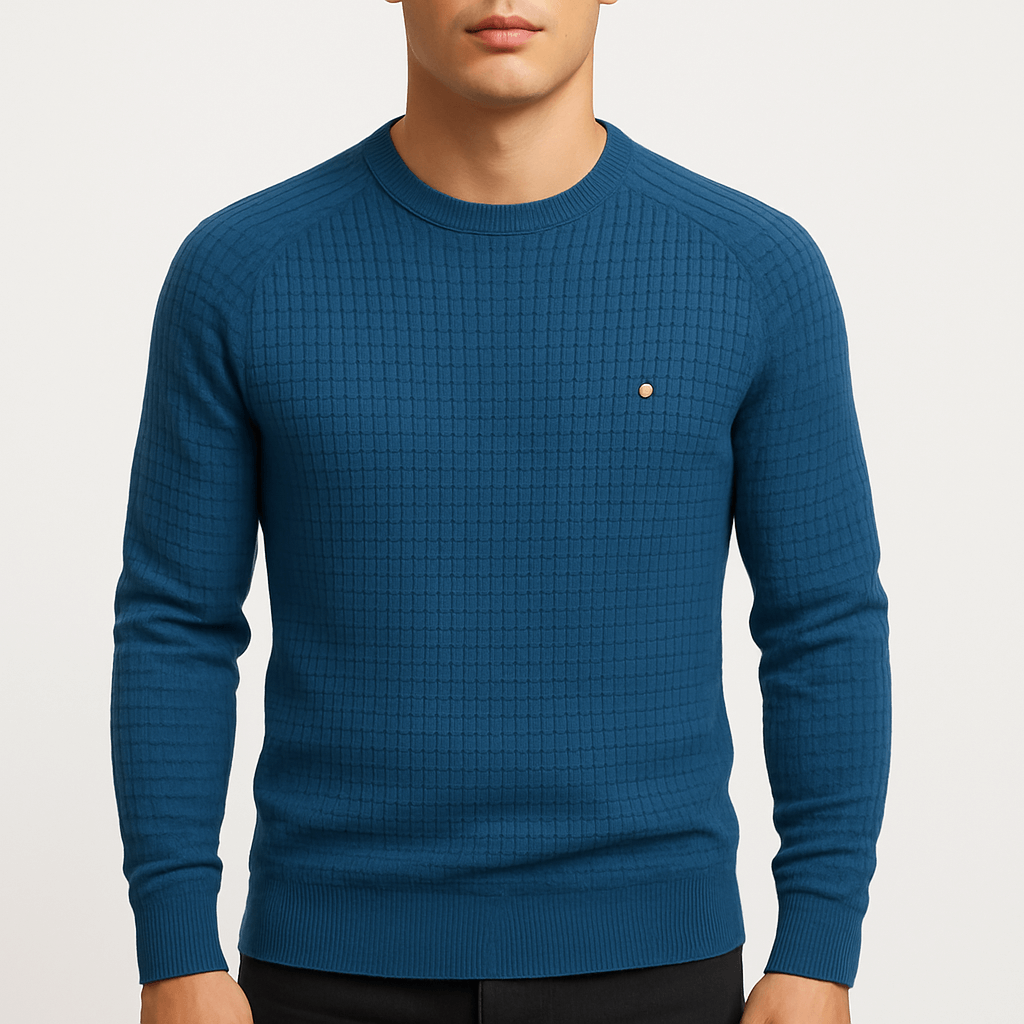 Pull en maille à carreaux classique pour homme