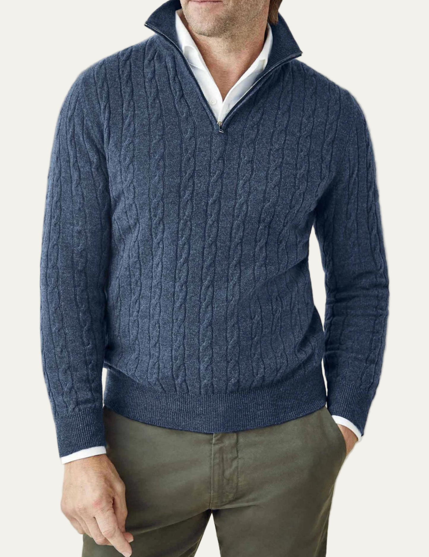 Pull en maille à col montant pour homme