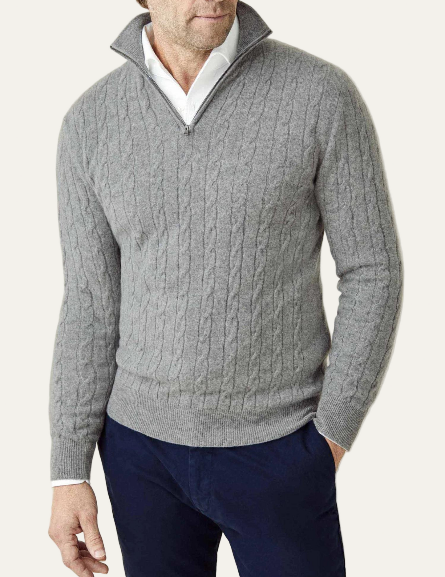 Pull en maille à col montant pour homme