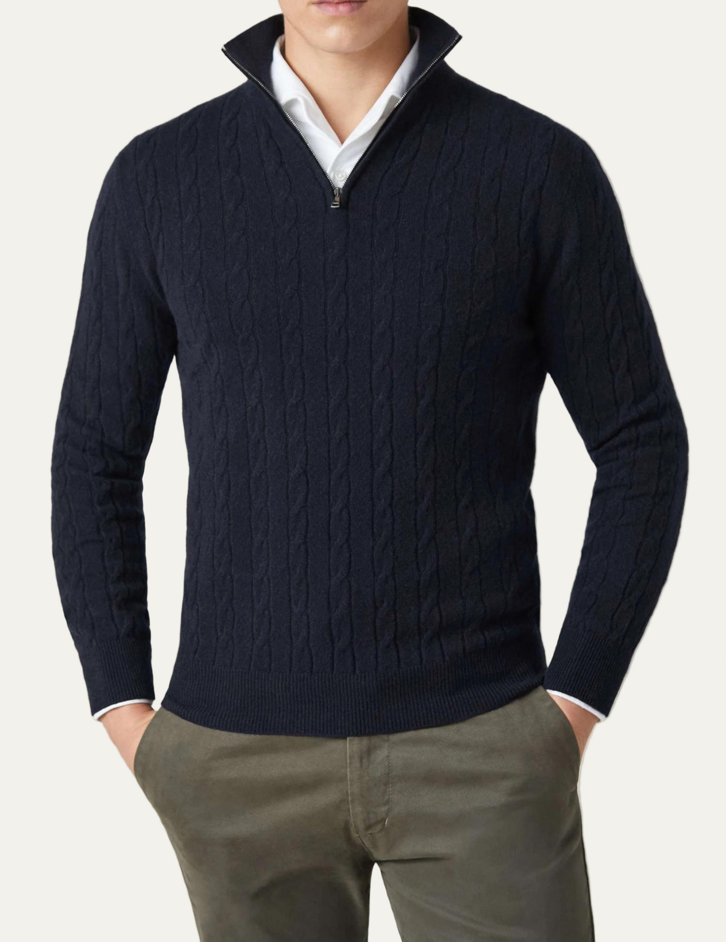Pull en maille à col montant pour homme