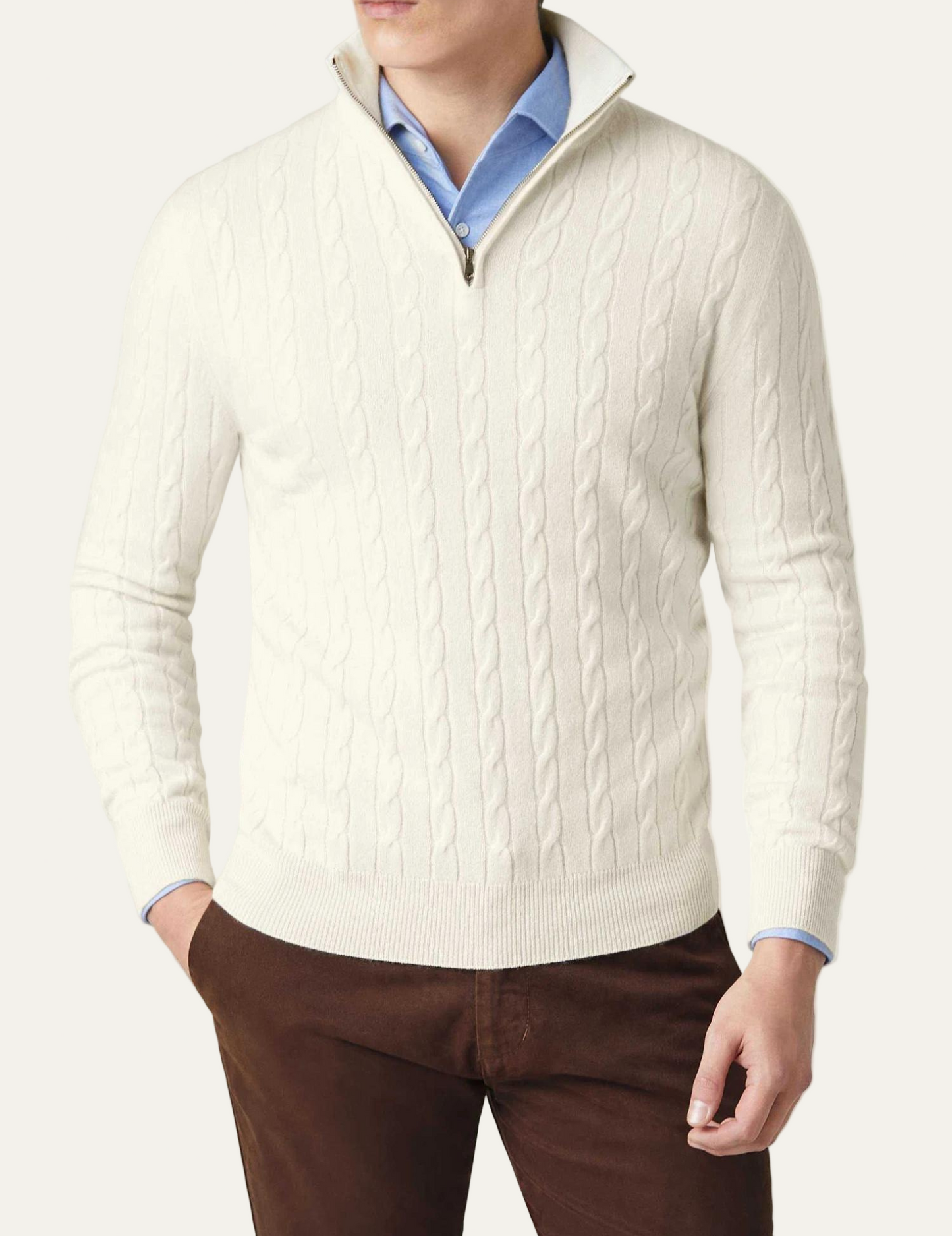 Pull en maille à col montant pour homme