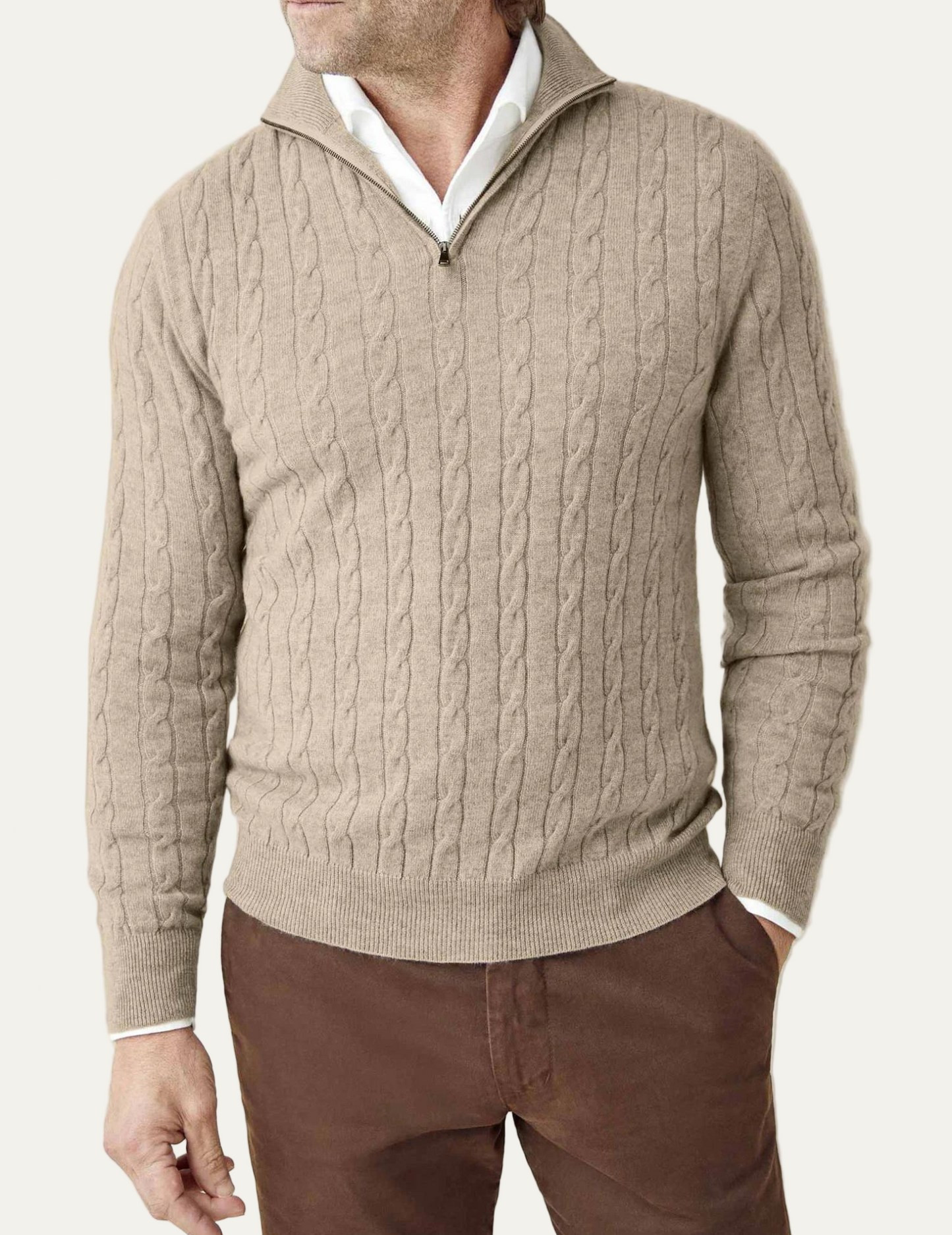 Pull en maille à col montant pour homme