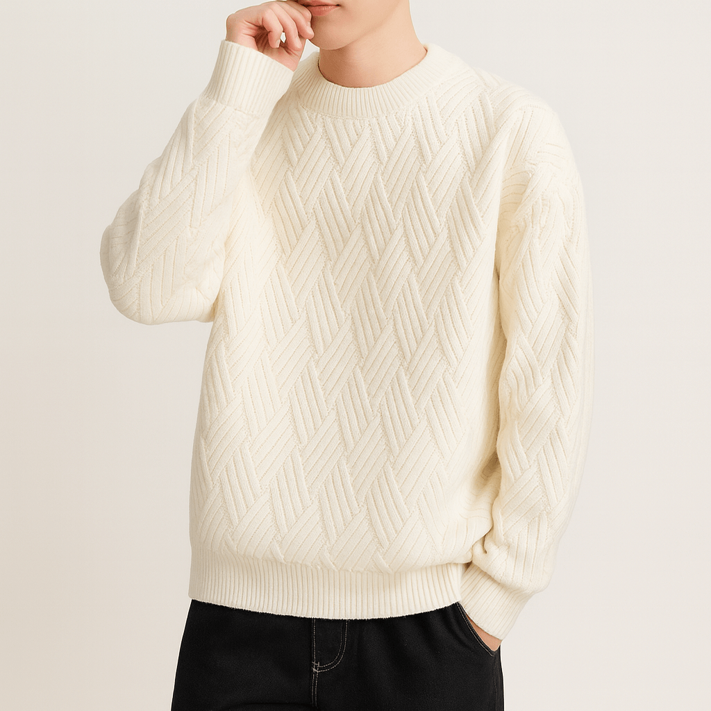 Pull en maille à col rond pour homme