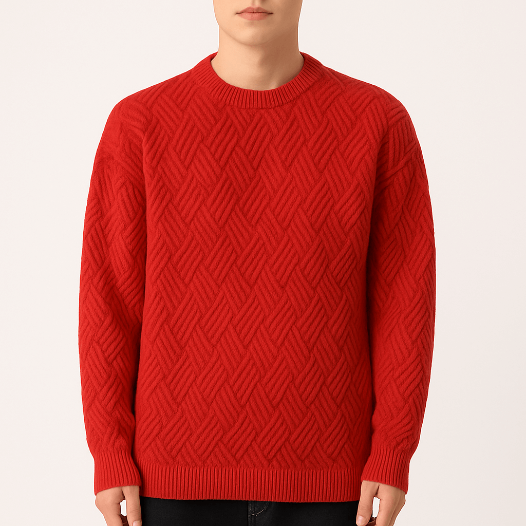 Pull en maille à col rond pour homme