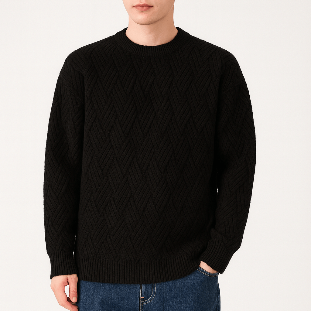 Pull en maille à col rond pour homme