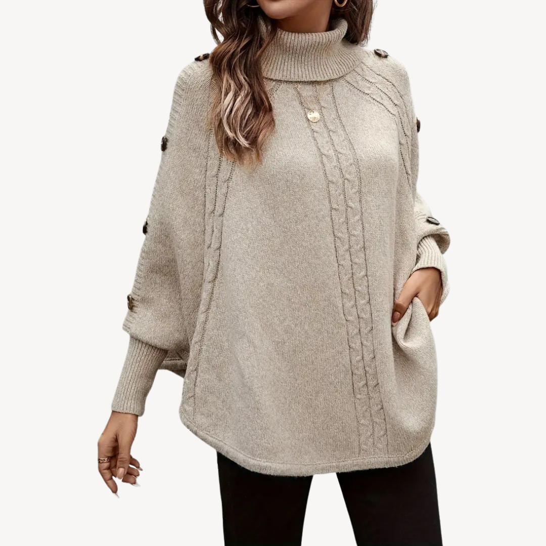 Pull en maille asymétrique ample pour femme