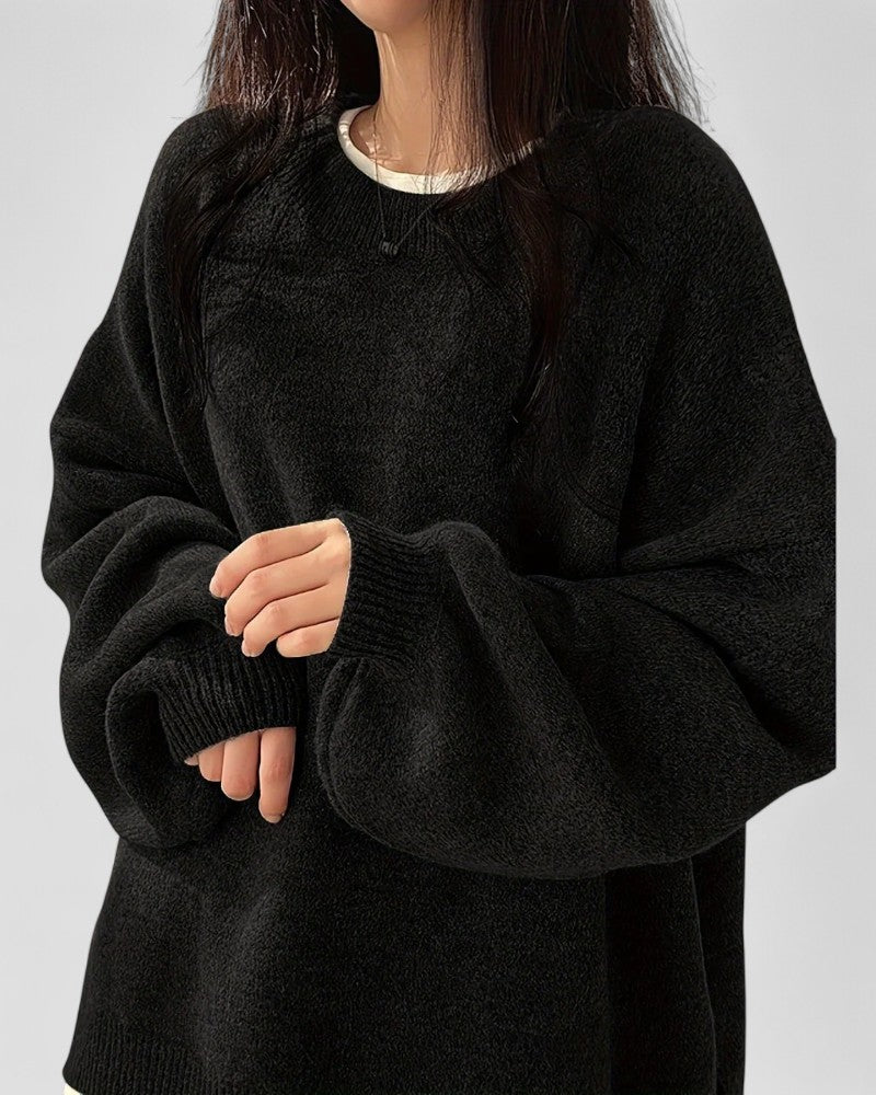 Pull en maille confortable à épaules dénudées pour femme