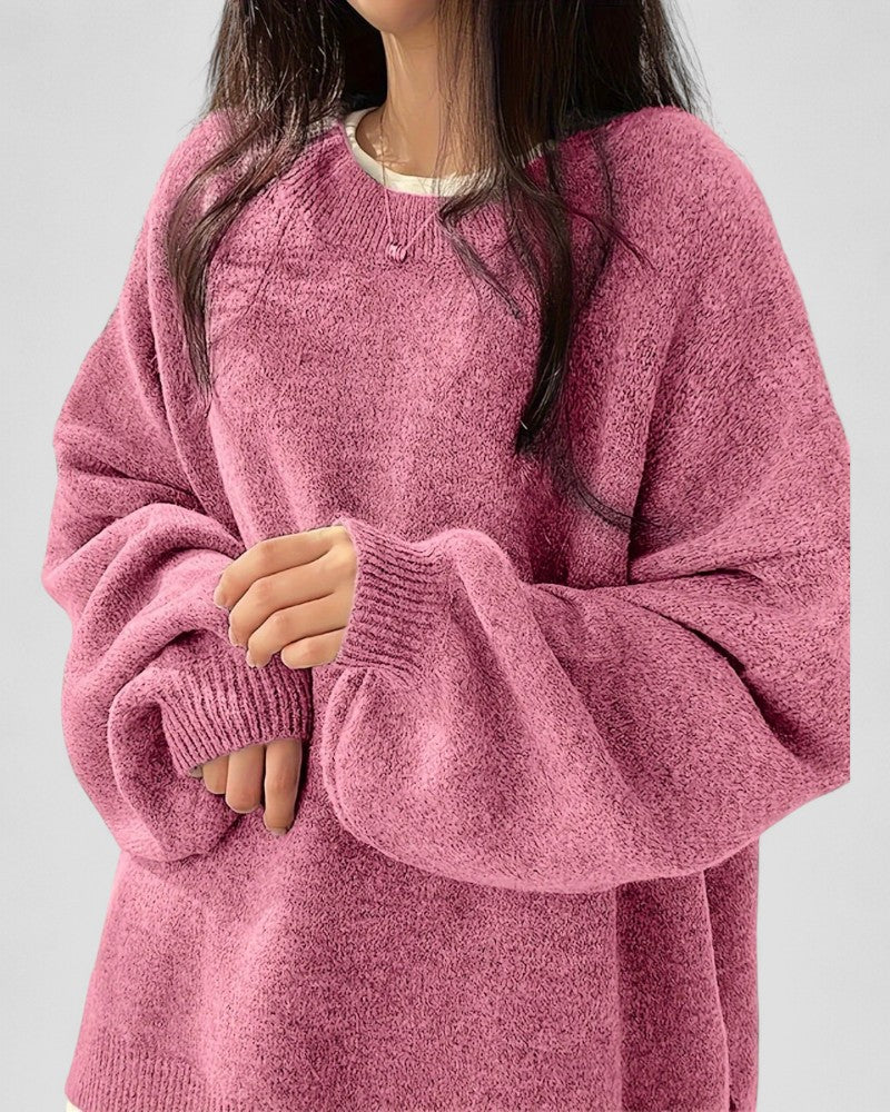 Pull en maille confortable à épaules dénudées pour femme
