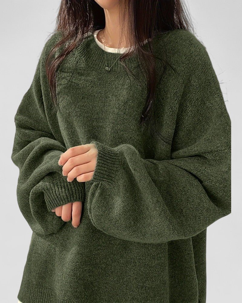 Pull en maille confortable à épaules dénudées pour femme