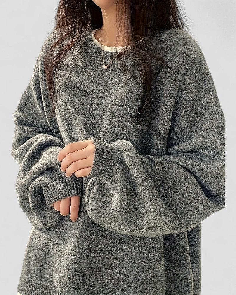 Pull en maille confortable à épaules dénudées pour femme