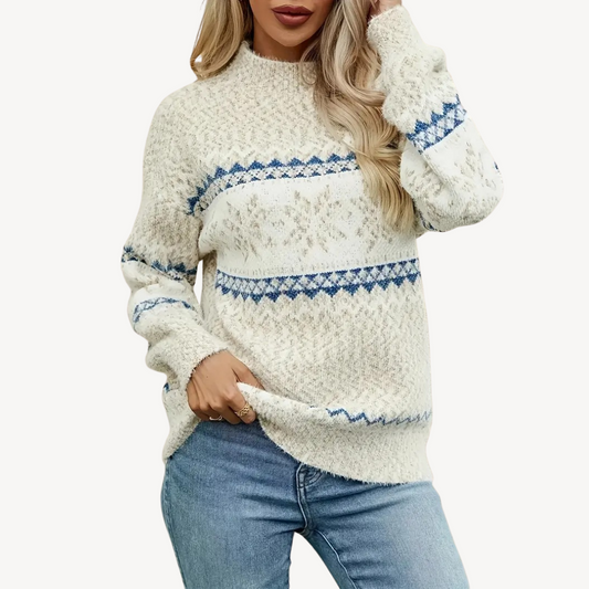 Pull en maille flocon de neige pour femme