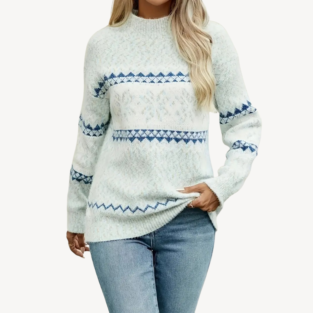Pull en maille flocon de neige pour femme