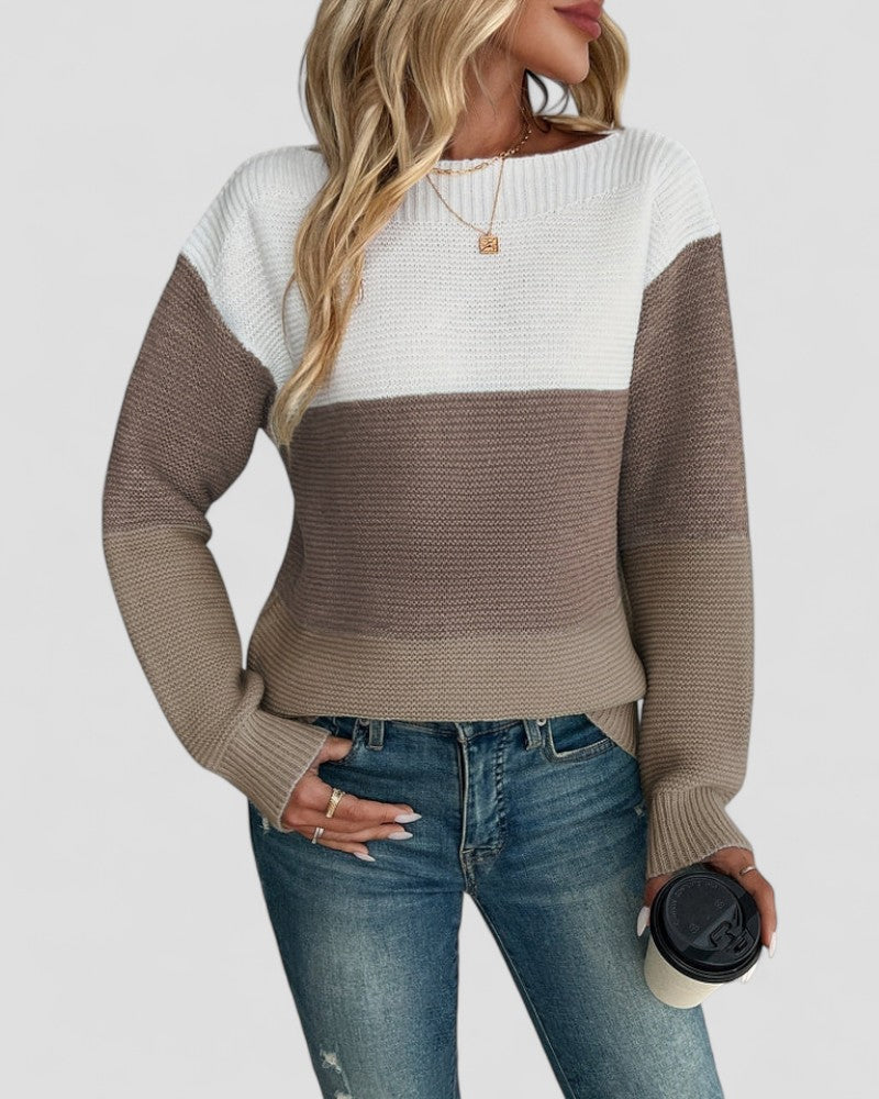 Pull en maille patchwork pour femme