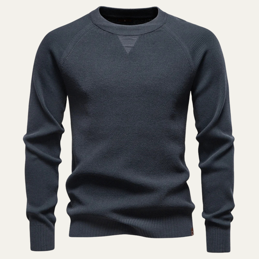 Pull en maille texturée à col rond pour homme